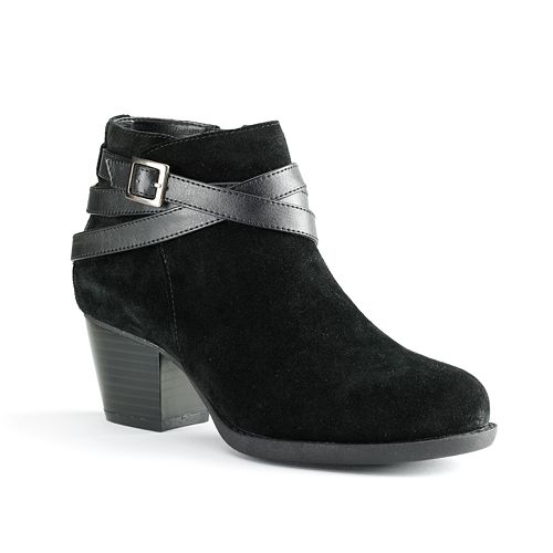 sonoma goods for life spotted women's high heel combat boots