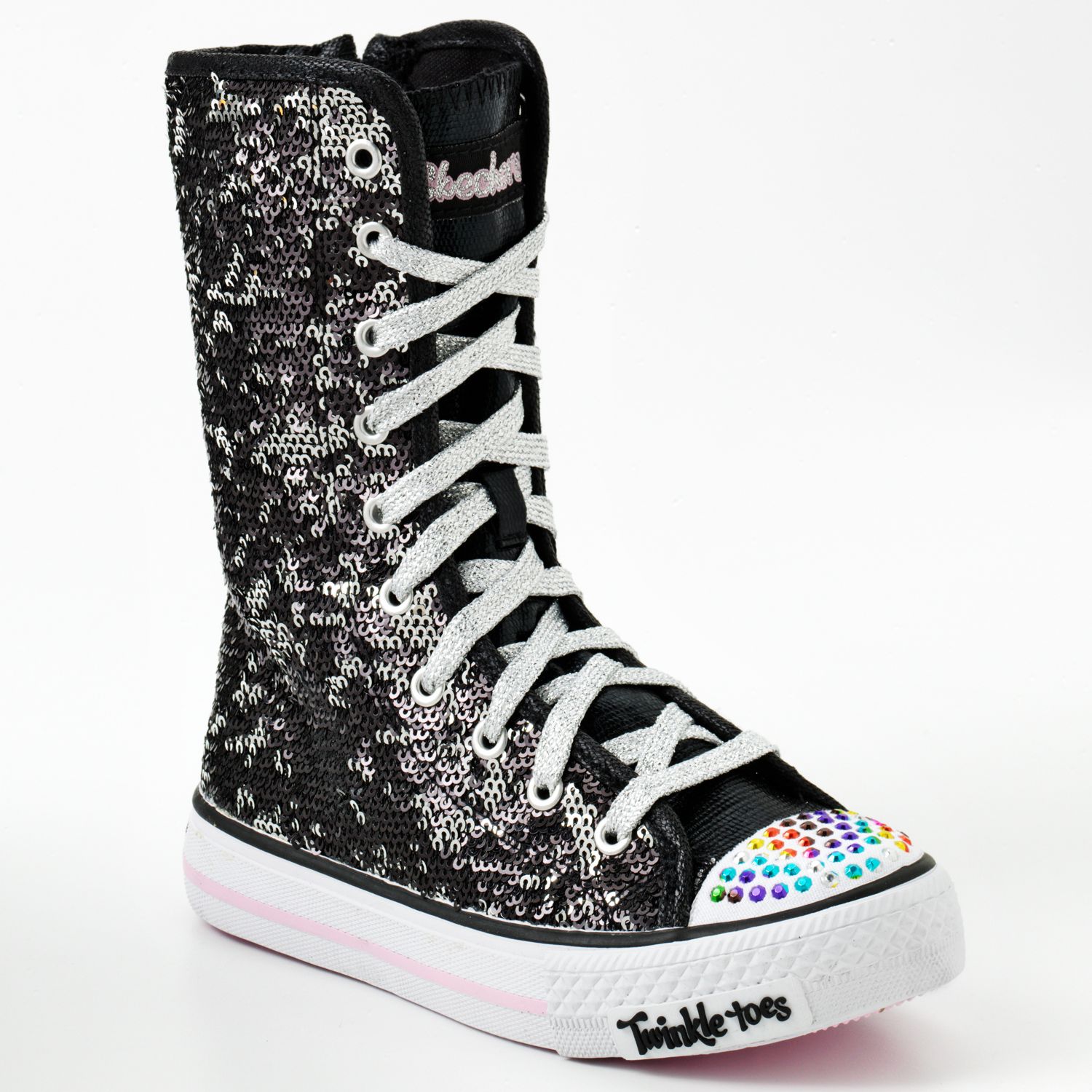 skechers girl high top sneakers