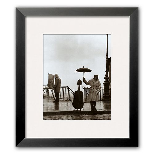 Art.com Musician in The Rain Framed Art Print by Robert Doisneau