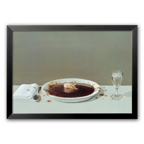 Art.com Pig in Soup Framed Art Print by Michael Sowa