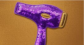 Image of a sequinned hair dryer