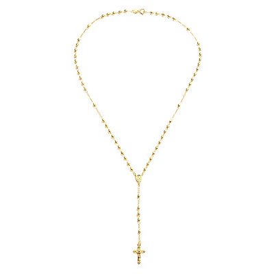 14k Gold Over Silver Plate Rosary Necklace