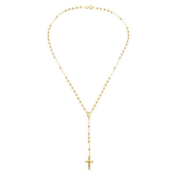 14k Gold Over Silver Plate Rosary Necklace