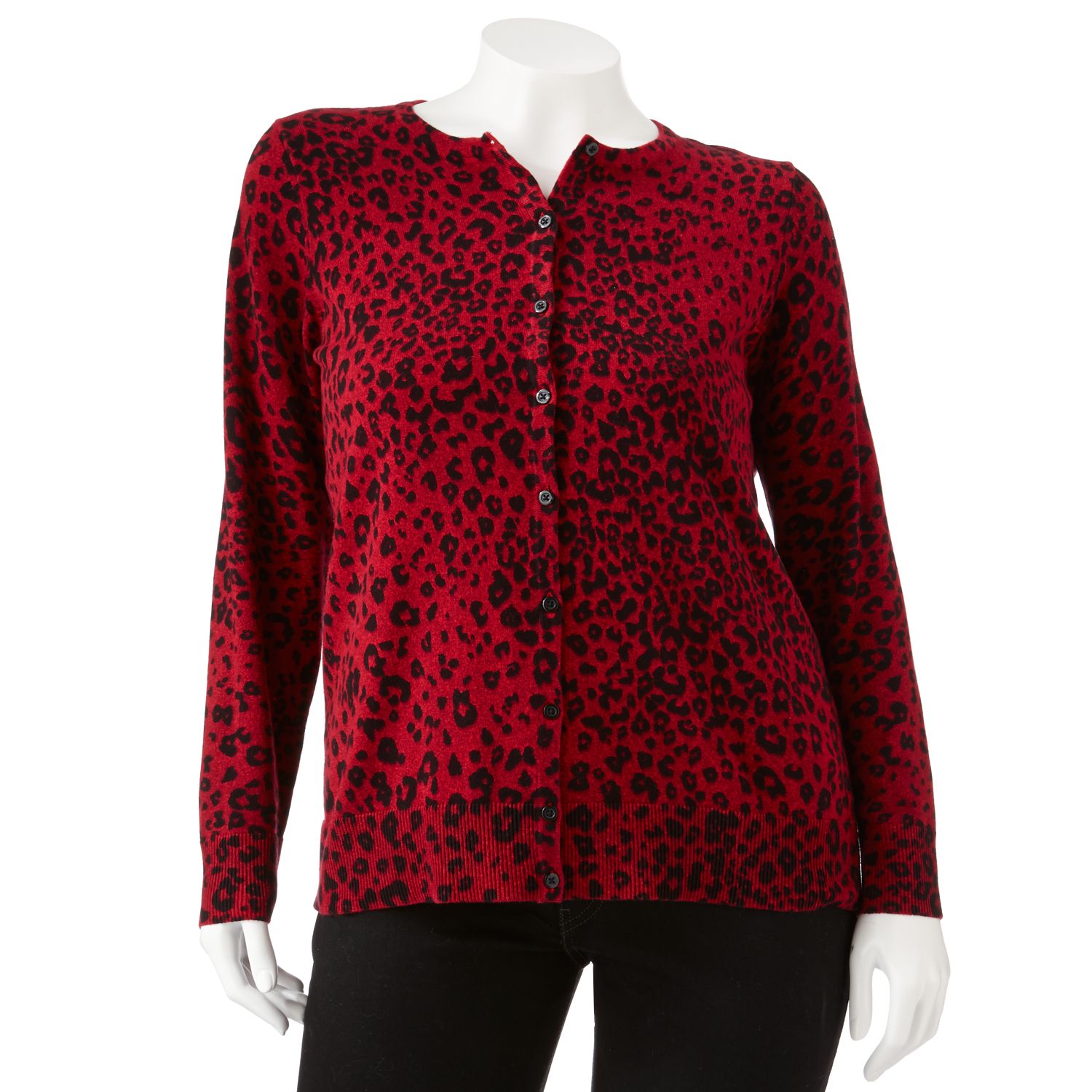 Cardigan Femme Croft & Barrow Noir Et Blanc Imprimé Léopard - Taille M, Occasion Très Bon état
