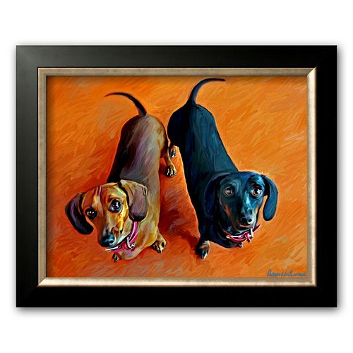 Art.com Double Dachsies Framed Art Print by Robert Mcclintock