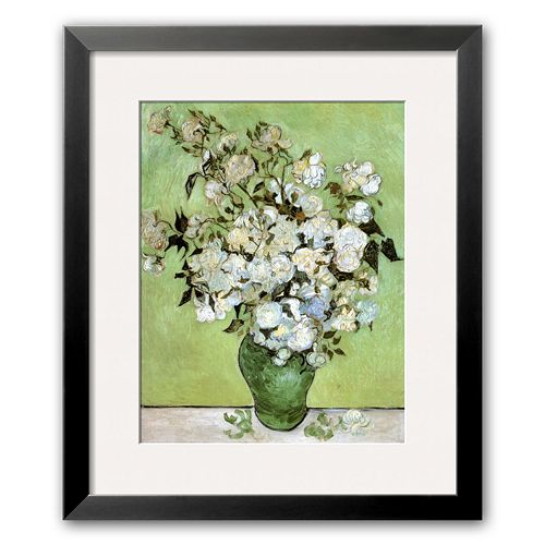 Art.com A Vase of Roses, c.1890 Framed Art Print by Vincent van Gogh