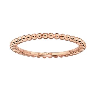 Stacks & Stones 18k Rose Gold Over Silver Bead Stack Ring