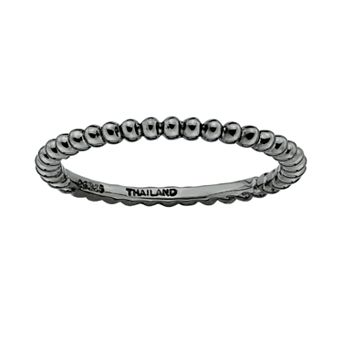 Stacks & Stones Ruthenium-Plated Sterling Silver Bead Stack Ring