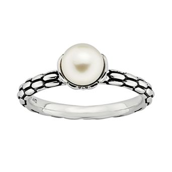 Stacks & Stones Sterling Silver Freshwater Cultured Pearl Stack Ring