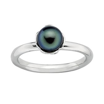 Stacks & Stones Sterling Silver Dyed Freshwater Cultured Pearl Stack Ring