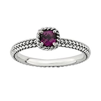 Stacks & Stones Sterling Silver Rhodolite Garnet Stack Ring