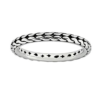 Stacks & Stones Sterling Silver Braided Stack Ring