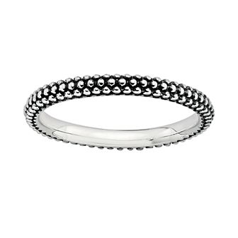 Stacks & Stones Sterling Silver Beaded Stack Ring
