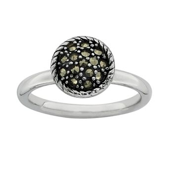 Stacks & Stones Sterling Silver Marcasite Stack Ring