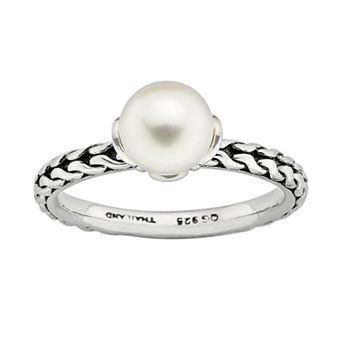 Stacks & Stones Sterling Silver Freshwater Cultured Pearl Stack Ring