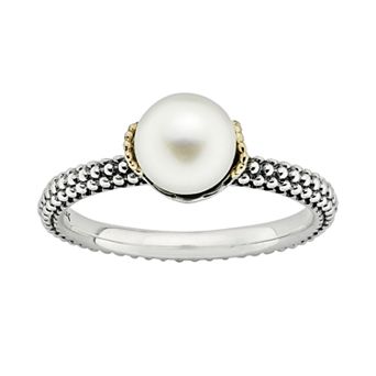 Stacks & Stones 14k Gold & Sterling Silver Freshwater Cultured Pearl Stack Ring
