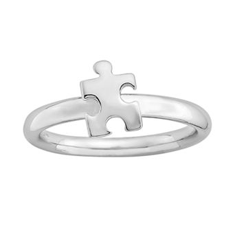 Stacks & Stones Sterling Silver Puzzle Piece Stack Ring