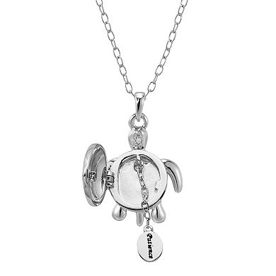 Silver Plate Diamond Accent Patience Turtle Pendant