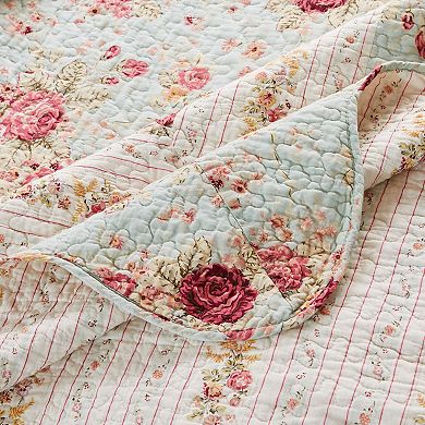 Antique Rose Reversible Quilted Throw
