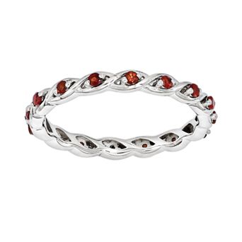 Stacks & Stones Sterling Silver Garnet Stack Ring