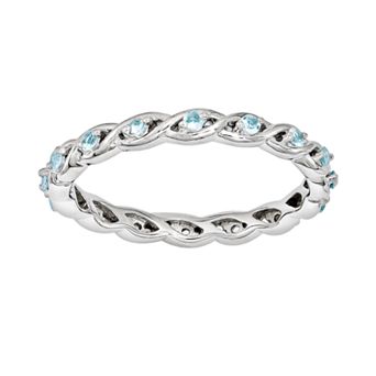 Stacks & Stones Sterling Silver Blue Topaz Stack Ring