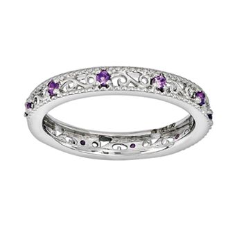 Stacks & Stones Sterling Silver Amethyst Stack Ring