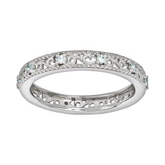 Stacks & Stones Sterling Silver Aquamarine Stack Ring