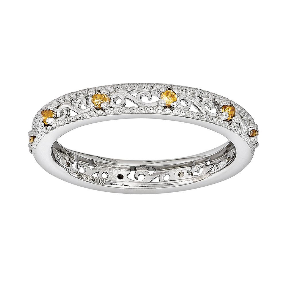 Stacks and Stones Sterling Silver Citrine Stack Ring