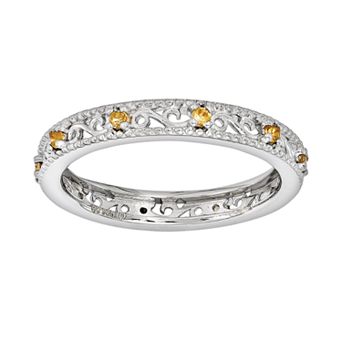 Stacks and Stones Sterling Silver Citrine Stack Ring