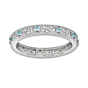 Stacks & Stones Sterling Silver Blue Topaz Stack Ring