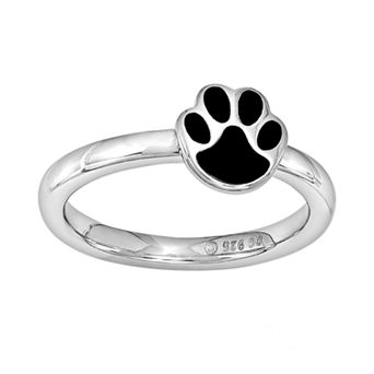 Stacks & Stones Sterling Silver Paw Print Stack Ring