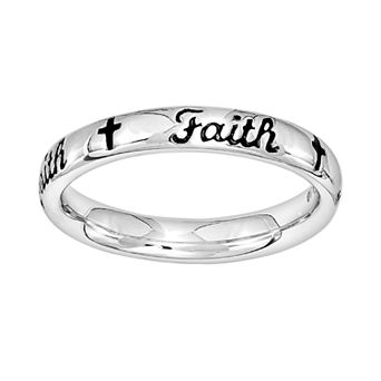 Stacks & Stones Sterling Silver "Faith" Stack Ring