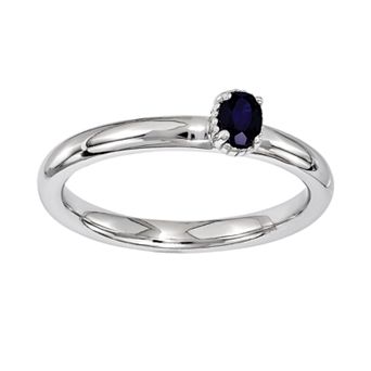 Stacks & Stones Sterling Silver Lab-Created Sapphire Stack Ring