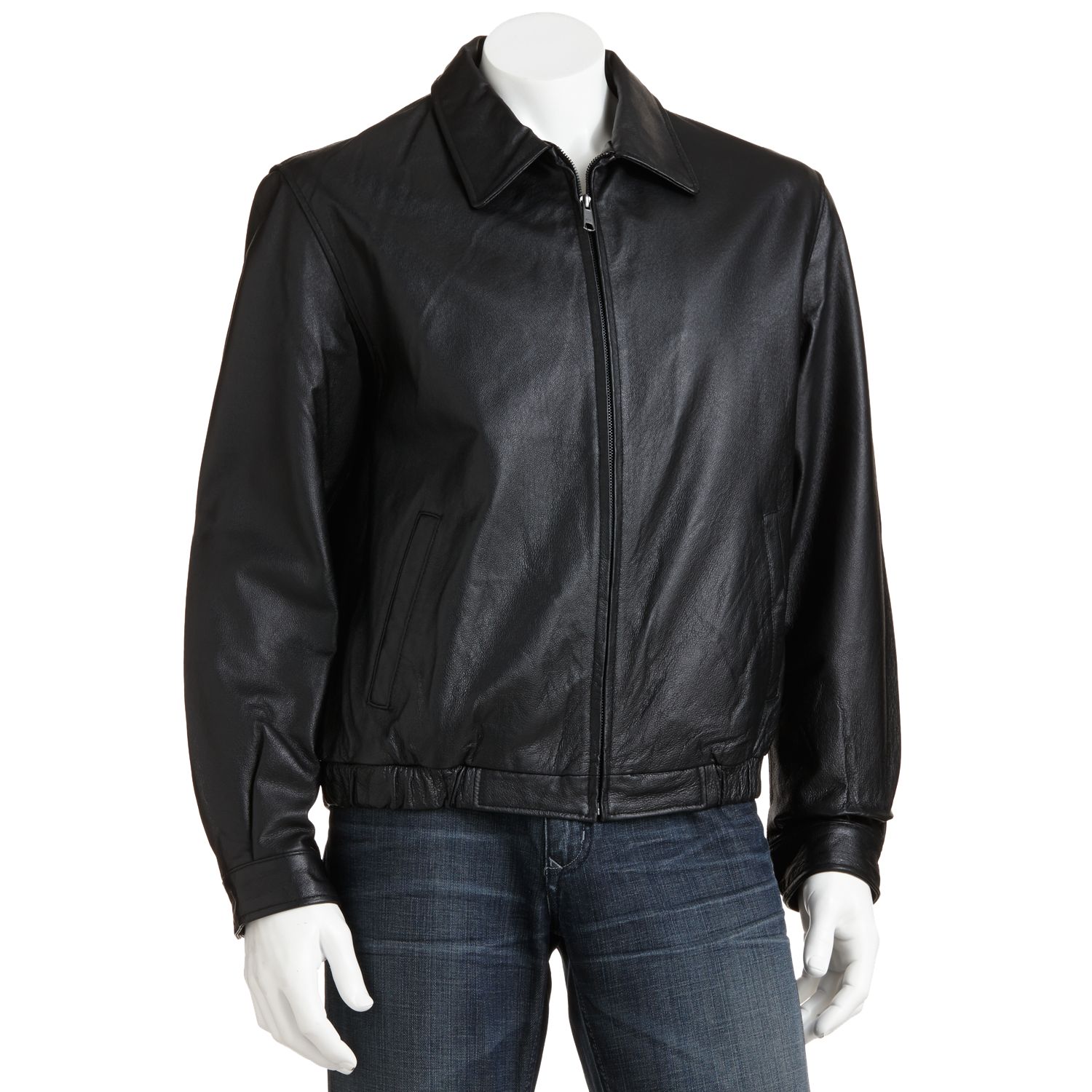 kohls black leather jacket