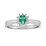 14k White Gold 1/10-ct. T.W. Diamond and Emerald Ring