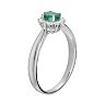 14k White Gold 1/10-ct. T.W. Diamond and Emerald Ring