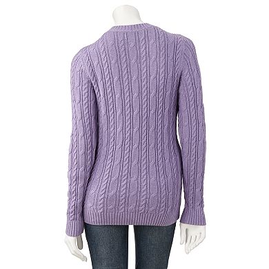 Women's Croft & Barrow® Cable-Knit Sweater