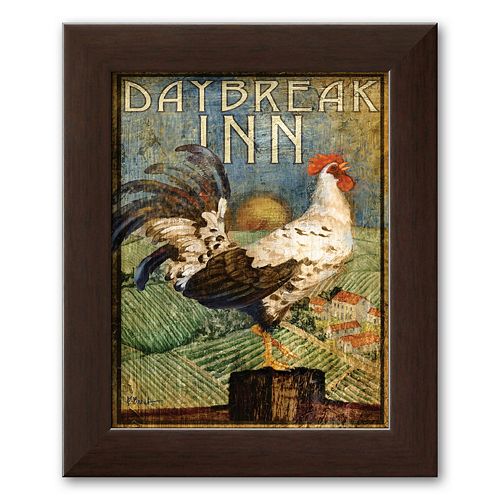 Art.com Rooster Sign I Framed Art Print by Paul Brent