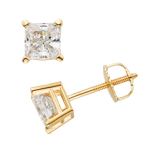 14k Gold 1 1/2-ct. T.W. IGL Certified Princess-Cut Diamond Solitaire ...
