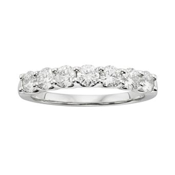 The Regal Collection 18k White Gold 1 ct T.W. IGL Certified Round-Cut Colorless Diamond 7 Stone Band Ring