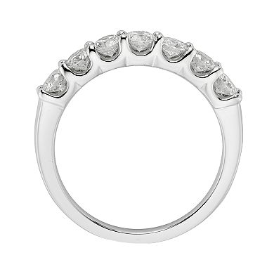 The Regal Collection 18k White Gold 1-ct. T.W. IGL Certified Round-Cut Colorless Diamond 7 Stone Band Ring