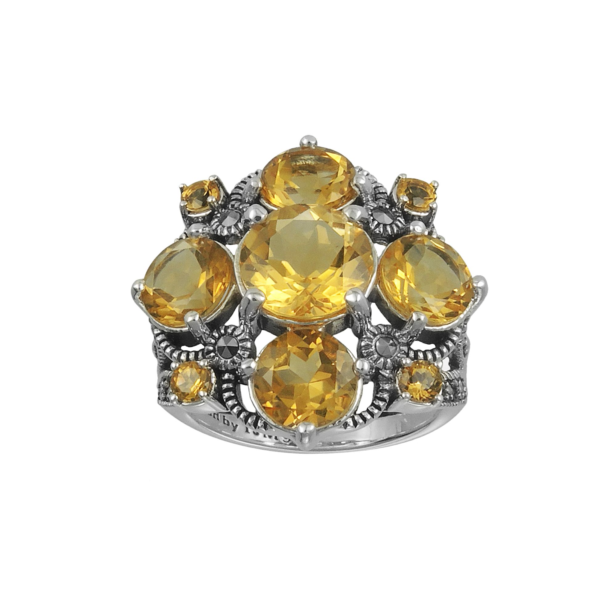 Lavish by TJM Sterling Silver Citrine Ring, Womens, Size: 6, Orange
