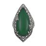 Lavish by TJM Sterling Silver Green Agate Filigree Ring