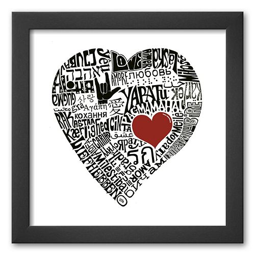 Art.com Love in 44 Languages Framed Art Print