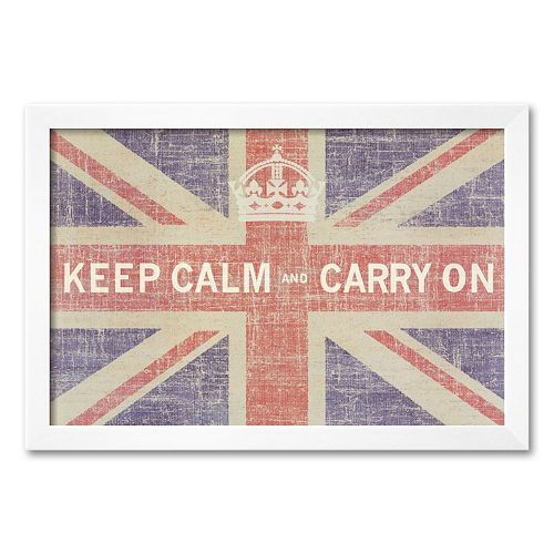 Art.com Keep Calm and Carry On (Union Jack) Framed Art Print by Ben James