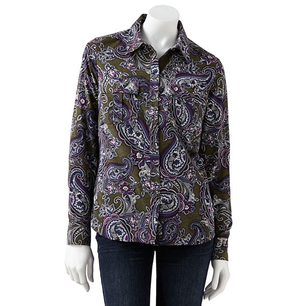 Croft & Barrow® Paisley Polynosic Shirt - Women's