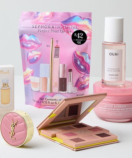 Collection of gift ideas for Mother's Day, including Josie Maran Body Butter, and OUAI Hair and Body Mist.