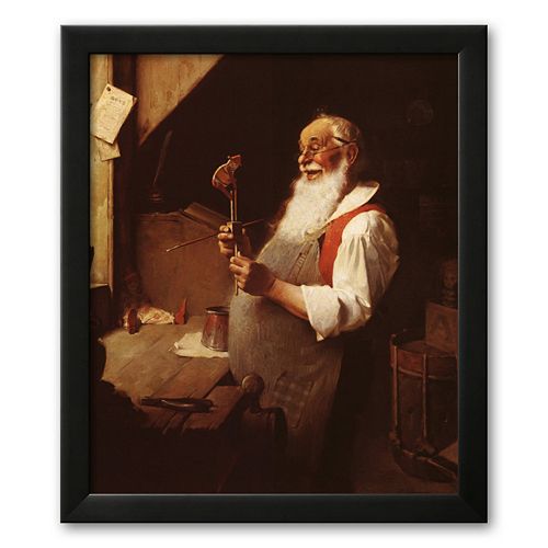 Art.com Santa's Workshop Framed Art Print by Norman Rockwell