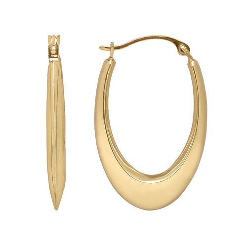 Everlasting Gold 10k Gold U-Hoop Earrings