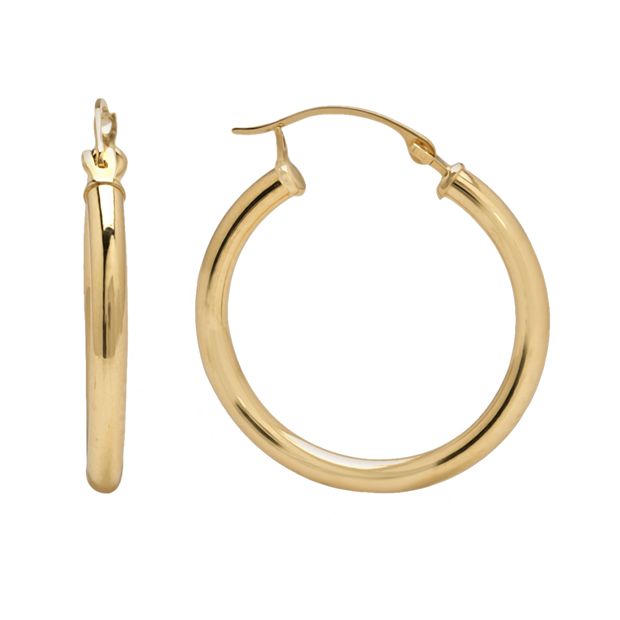 Everlasting Gold 14k Gold Oval Hoop Earrings